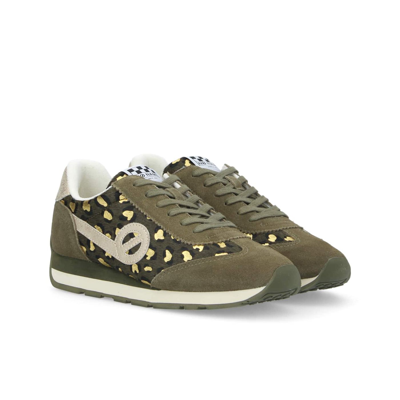 CITY RUN JOGGER W  -  LEO/SUEDE  - VERDE OLIVA/LEOPARDATO